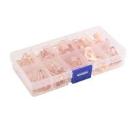HSMXNEONJB Kit di cavi circolari nudi a forma di O in rame da 70 pezzi, 10, 20, 30, 40, 50A, connettori terminali OT con capocorda aperto