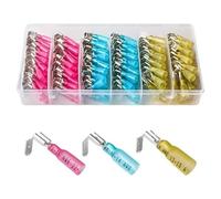 HSMXNEONJB Kit di connettori in scatola con terminali isolati a crimpare Piggy Back Spade Quick Splice da 140 pezzi, termorestringenti e impermeabili