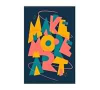 HSMXNEONJB Modern Abstract Quote Wall Art - “Make More Art” Colorful Canvas Print, Inspirational Decor for Artists, Office & Living Room (Unframed,12x18inch(30x45cm))