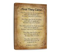 HSMXNEONJB Never Forget: First They Came - Martin Niemöller's Famous Warning, Framed Vintage Style Poster for History Buffs & Educators(Unframed,16x24inch(40x60cm))