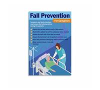 HSMXNEONJB Nursing Poster Fall Prevention and Patient Guide Canvas Wall-Art for Clinic Office(Framed,12x18inch(30x45cm))