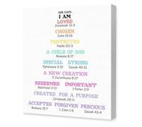 HSMXNEONJB Poster God Says I Am Affirmations for Nursery and Classroom(Unframed,08x12inch(20x30cm))