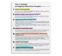 HSMXNEONJB Principles of High Performance Poster 7 Essential Habits for Work and Life Success Wall-Art Decor(Framed,12x18inch(30x45cm))