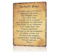 HSMXNEONJB School The Lords Prayer Catholic Metal Tin Sign for Home Office Study Room Daily Devotion 8 X 12 inch