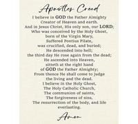 HSMXNEONJB The Apostles' Creed Poster on Canvas - Vintage Style Scripture Artwork, Framed Ready-to-Hang for Bedroom, Study, or Church Foyer(Unframed,08x12inch(20x30cm))