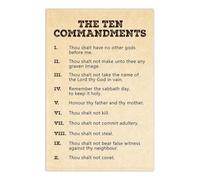 HSMXNEONJB The Ten Commandments Scripture Wall Art, King James Version Bible Verse Print, Framed Religious Decor for Christian Home, Church, Office(Unframed,12x18inch(30x45cm))
