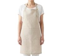 HSOFTIFY Grembiule in 100% puro lino, collo regolabile, grembiule da cameriera con 1 tasca, per donne e uomini, cuochi, cucina, pulizia caffetteria, lino., 26.5 x 31.5 inches
