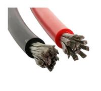 HSQPMGPRJ 1/2pcs 2/3/5/10/20/30/50m Rame Stagnato Filo di Silicone Morbido Rosso Nero Cavo della Batteria 26 24 22 Awg for Pannello Solare Auto(Red Black 22AWG,2m)