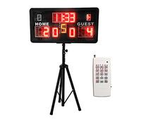 HSRG Tabellone Segnapunti Portatile a LED, Orologio 14/24 Secondi Tempo Personalizzato, Tabellone Segnapunti Digitale Giochi di Basket/Baseball/pallavolo/Biliardo Telecomando Cicalino, con Treppiede