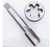 HSS 7/8 18 UNS - Set di maschi e matrici con manico rotondo e estremità quadrata, progettato per il taglio di filettature in senso orario e la manutenzione della filettatura del tubo