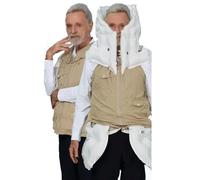 HSSMEUR Abbigliamento Anti-Caduta Intelligente per Gli Anziani,Gilet airbag Anti-Caduta all'aperto,Attivazione dell'airbag in 0,01 Secondi,MenKhaki-M