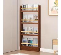 Hssnbkg Libreria Stretto Dietro La Porta a 3-6 Livelli,Dietro La Porta,Organizer per Libri,Montaggio a Parete Salvaspazio,Scaffale Stretto per Camera da Letto,Soggiorno(Color caffè-70x10x120cm)