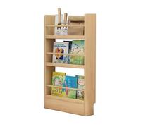 Hssnbkg Libreria Stretto Dietro La Porta a 3-6 Livelli,Dietro La Porta,Organizer per Libri,Montaggio a Parete Salvaspazio,Scaffale Stretto per Camera da Letto,Soggiorno(Color legno-70x10x89cm)