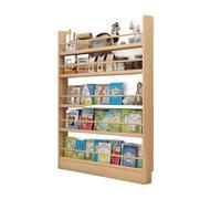 Hssnbkg Libreria Stretto Dietro La Porta a 3-6 Livelli,Dietro La Porta,Organizer per Libri,Montaggio a Parete Salvaspazio,Scaffale Stretto per Camera da Letto,Soggiorno(Color legno-120x10x145cm)