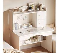 HSSTYLE Scrivania per Computer con libreria Scrivanie per Ufficio con Ripiani per la Scrittura Scrivania per Studio Scrivania per Tavolo da Gioco,White with Door,80cm