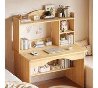 HSSTYLE Scrivania per Computer con libreria Scrivanie per Ufficio con Ripiani per la Scrittura Scrivania per Studio Scrivania per Tavolo da Gioco,Log,80cm