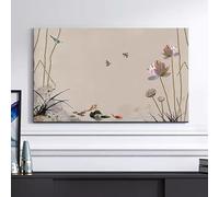 HSTANGKY Copertura Antipolvere Per TV Da Interni Da 32 A 80 Pollici Protezione Universale Per Schermo LCD A Forma Di Fiore Di Loto Tessuto Antiscivolo E Traspirante-flower4||49-52inch