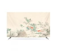 HSTANGKY Copertura Moderna Per Monitor Curvo Da 32 A 80 Pollici Protezione Antipolvere Per TV Con Stampa Vintage Adatta A Schermi LED/LCD Protezione Da Parete E Da Scrivania-Beige5||75inch