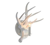 HSTBLEOO Classical Deer Antler Wall Candle Sconces With Fabric Shade Nordic Modern White Industrial Rustic Bathroom Vanity(Candle style)