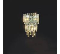 HSTBLEOO Crystal Wall Light Fixtures Indoor Luxury Wall Sconce Gold Chrome Dimmable Bathroom Vanity Lights Long Linear Porch Hallway(Gold,28CM)