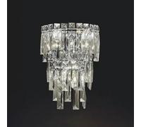 HSTBLEOO Crystal Wall Light Fixtures Indoor Luxury Wall Sconce Gold Chrome Dimmable Bathroom Vanity Lights Long Linear Porch Hallway(Chrome,28CM)
