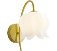 HSTBLEOO Green Sconces Wall Lighting With White Milk Tulip Flower Shade Gooseneck Boho Coastal Nordic Modern Wall Sconce(B)