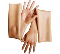 HSTBLEOO Guanto Femminile in Gomma siliconica for Crossdressing Guanto Femminile in Silicone Cross-Dress a Tutta Lunghezza con Pelle Liscia Realistico con Struttura della Pelle(Color 3)