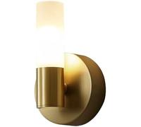 HSTBLEOO LED Linear Bathroom Wall Sconce Up Down Double Lamp Gold White Frosted Glass Brass Wall Mounted Light Long Bar Mid Century(1 Light)
