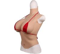 HSTBLEOO Mezza Tuta in Silicone Pettorale in Silicone CG Cup Forme del Seno Piastre for Crossdresser Drag Queen Transgender(Color 2,C Cup)