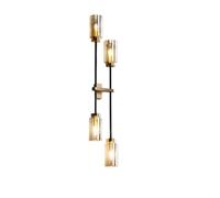 HSTBLEOO Mid Century Modern Wall Sconce Up Down Lighting Indoor Long Strip Linear Wall Light Bar Smoke Gray Glass Hardwired Bedside(4 light)