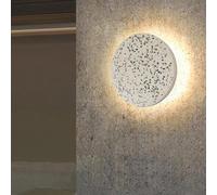 HSTBLEOO Minimalist Round Disc Wall Sconce Modern LED Wall Light Glass Marble Wall Lighting Fixture Decorate White Nordic Hallway(White,30cm)