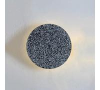 HSTBLEOO Minimalist Round Disc Wall Sconce Modern LED Wall Light Glass Marble Wall Lighting Fixture Decorate White Nordic Hallway(Dark,30cm)