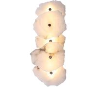 HSTBLEOO Post Modern Marble Wall Sconce Natural Stone White Alabaster Glass Wall Light Indoor Long Linear Bedside Wall Mounted Lamp(5 light)