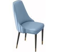 HSTBLEOO Sedie da pranzo moderne in similpelle con schienale alto e seduta morbida, robuste, in ferro battuto, gambe in metallo(Dream Blue,Black gold feet)