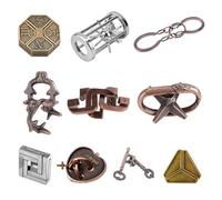 Hsthe Sea 10 Pezzi Rompicapo Puzzle in Metallo, Puzzle Mentali Giochi Puzzle Sfida IQ, Puzzle Test IQ Set Regalo per Adulti Adolescenti Uomini Donne, Regalo di Compleanno