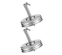 Hsthe Sea 2 pezzi Mason Jar beccuccio per olio, coperchio per olio d'oliva, aceto, erogatore, coperchi con tappo compatibile con Mason Jar