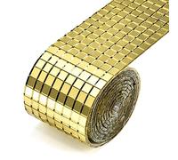 Hsthe Sea 2 Rotoli 3200 Pezzi Tessere di Mosaico a Specchio Tessere di Mosaico Autoadesive per Decorazione Murale Artigianale Fai-da-te Oro