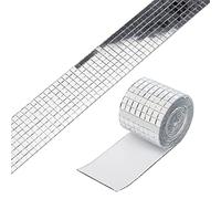 Hsthe Sea 2 Rotoli 3200 Pezzi Tessere di Mosaico a Specchio Tessere di Mosaico Autoadesive per la Decorazione della Parete Artigianale Fai da Te Argento
