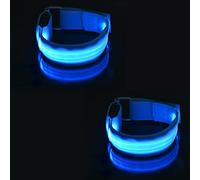 Hsthe Sea 2PCS Ricaricabile LED Bracciale Luce Fluorescente Bracciale Riflettente Braccialetti per Luci da Passeggio per Correre di Notte-Blu