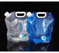 Hsthe Sea Borraccia pieghevole da campeggio, 2 x 5 l, senza BPA, leggera, pieghevole, portatile, per campeggio, picnic e festival, manico sagomato, facile da trasportare