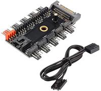 Hsthe Sea Hub ventola per telaio PC, regolatore di temperatura del computer, hub di raffreddamento CPU PWM per case del computer, con interfaccia, adatto per scheda madre da 12 V ventola a 4 pin