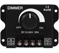 Hsthe Sea Interruttore dimmer a LED, DC 12 V-24 V 30 A, regolatore di regolazione PWM, luminosità regolabile, regolatore dimmer per strisce LED