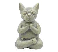 Hsthe Sea Meditating Bulldog Francese Figurina, Zen Yoga Cane Statua di Buddha, Collezione Decorativa per la Decorazione del Giardino di casa