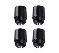 Hsthe Sea Portalampada E27 Vintage da 4 Pezzi, portalampada a Vite E27, portalampada E27, portalampada in bachelite Nera, attacchi per lampade a Sospensione Adatti per lampadine Edison (Nero)
