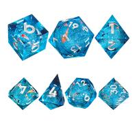 Hsthe Sea Set di Dadi in Resina DND,Dadi poliedrici a Nucleo Liquido Koi Fish DND con Scatola, Dadi da Gioco di Ruolo D e D Rpg