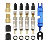 Hsthe Sea Set Nucleo valvola da 18 Pezzi, Set valvola per Bicicletta, Adattatore per valvola, valvola per Bicicletta per Adattatore valvola per Bicicletta per Biciclette e Mountain Bike