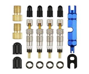 Hsthe Sea Set Nucleo valvola da 18 Pezzi, Set valvola per Bicicletta, Adattatore per valvola, valvola per Bicicletta per Adattatore valvola per Bicicletta per Biciclette e Mountain Bike
