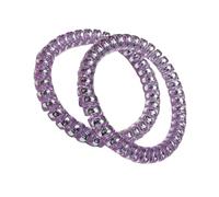 HSTWODE 2 elastici per capelli senza tracce per coda di cavallo, a spirale, per capelli in plastica, per donne e ragazze, accessori alla moda (viola)