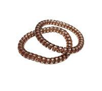 HSTWODE 2 elastici per capelli senza tracce per coda di cavallo, a spirale, per capelli in plastica, per donne e ragazze, accessori alla moda (marrone)