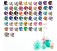 HSTWODE 2 pezzi da 5 cm x 50 yards in poliestere, tulle, per decorazione da tavolo, compleanno, albero di Natale, artigianato, tutù, gonna in tulle, cucito, decorazioni per matrimoni, biglietti (M01)